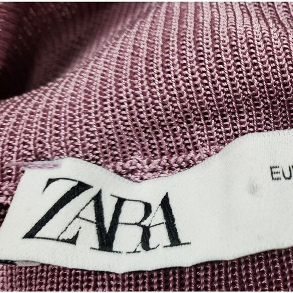 Zara Purple Ribbed Tunic Top - Picture 6 of 7